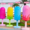 ICE CREAM-FIBERGLASS DISPLAY-LEXIO (1) 4PCS Candy Color Fiberglass Popsicle Statue Set | Custom Indoor Outdoor Dessert Store Display Ornament
