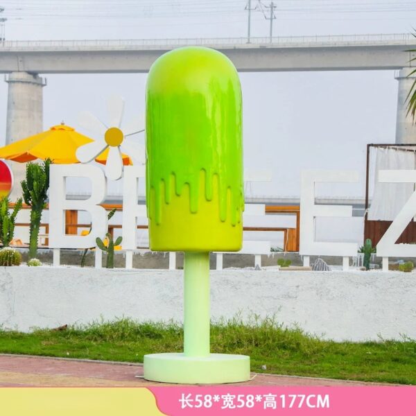ICE CREAM-FIBERGLASS DISPLAY-LEXIO (2) Giant Fiberglass Popsicle Sculpture | Custom Indoor & Outdoor Dessert Shop Display Decor