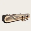 Wave-Shaped LED Reception Desk in office