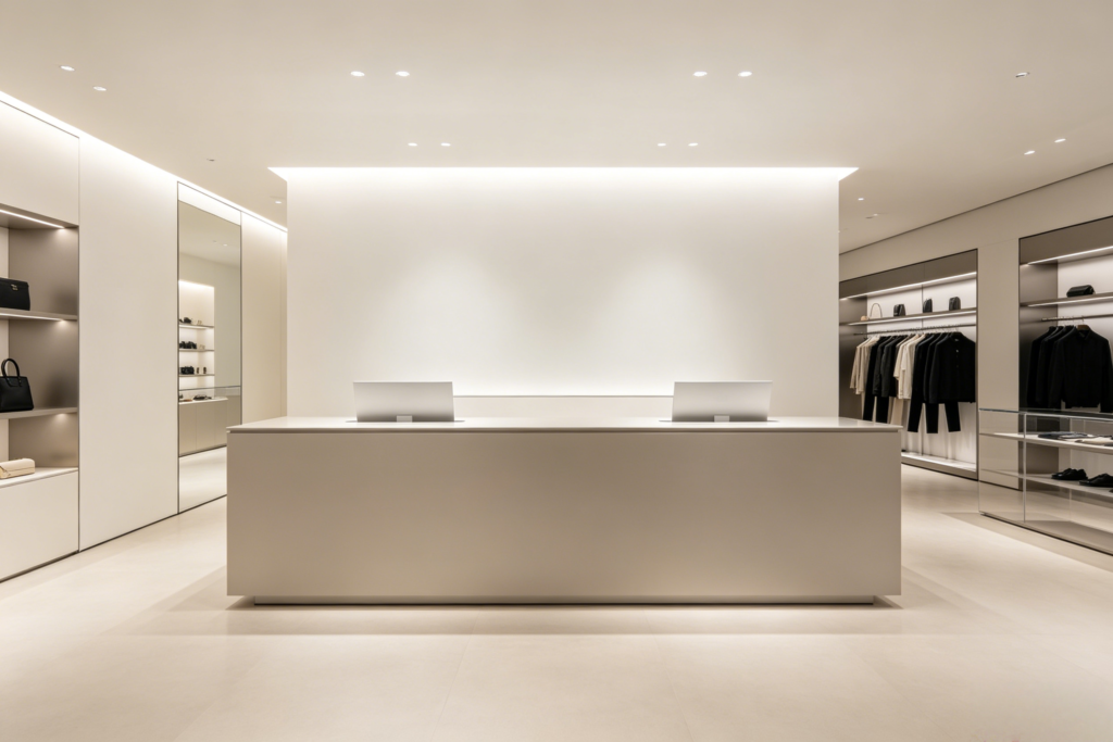 clothing&bag store counter
