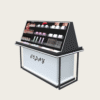 Double Sided LED Cosmetic Display Island Counter Mall Retail Makeup Showcase Display Stand