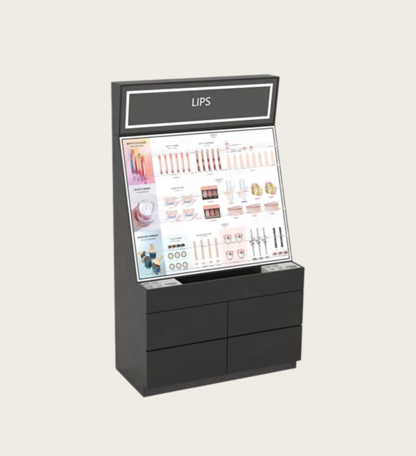 makeup showcase with LED