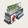 Industrial style cosmetics display