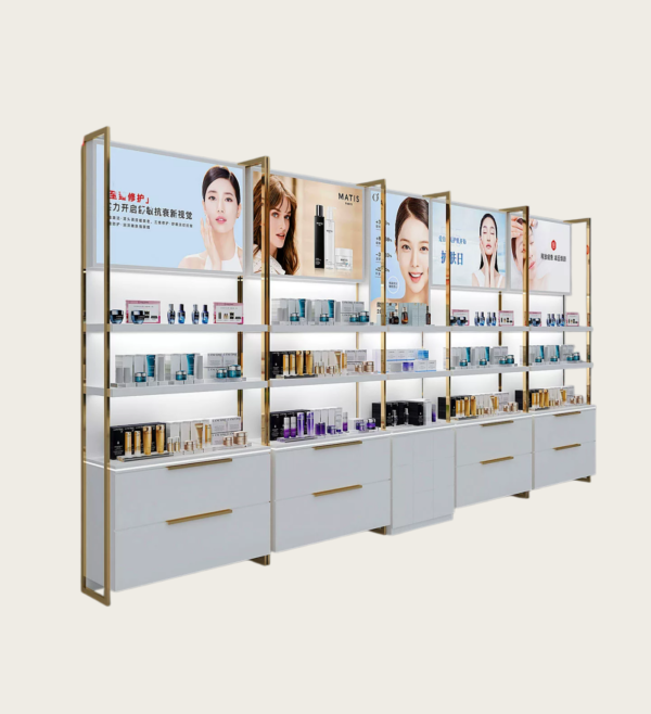 makeup showcase with LED