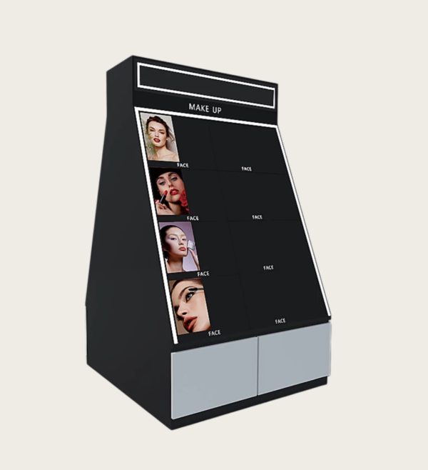 makeup showcase with LED