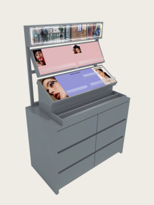 makeup showcase with LED
