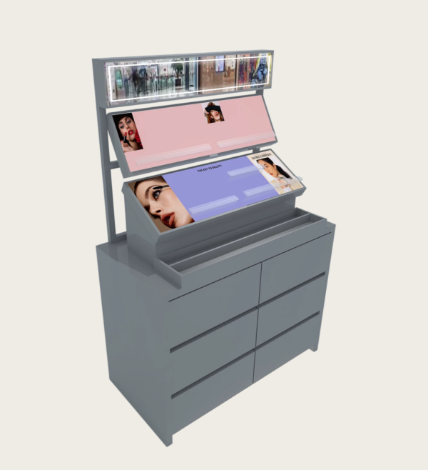 cosmetic display cabinet (48) makeup showcase with LED
