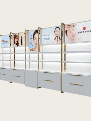 Modular skincare back wall display