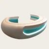 Custom Curved LED Reception Desk in lobby