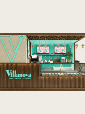 Customized ice cream kiosk in mall