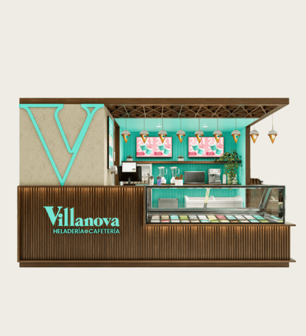 Customized ice cream kiosk in mall