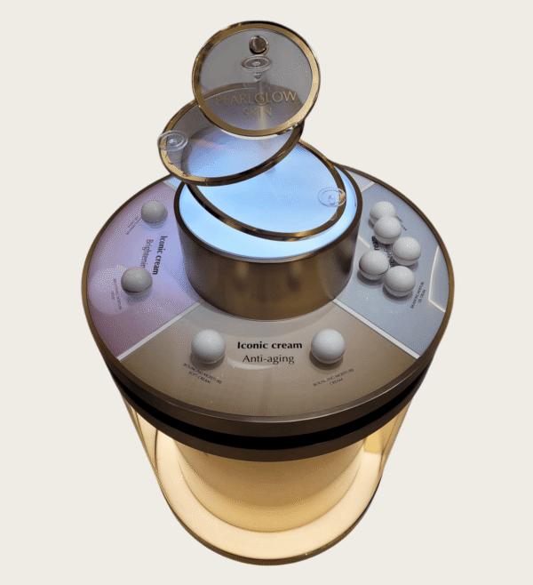 round perfume island table
