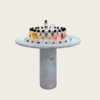 round perfume island table