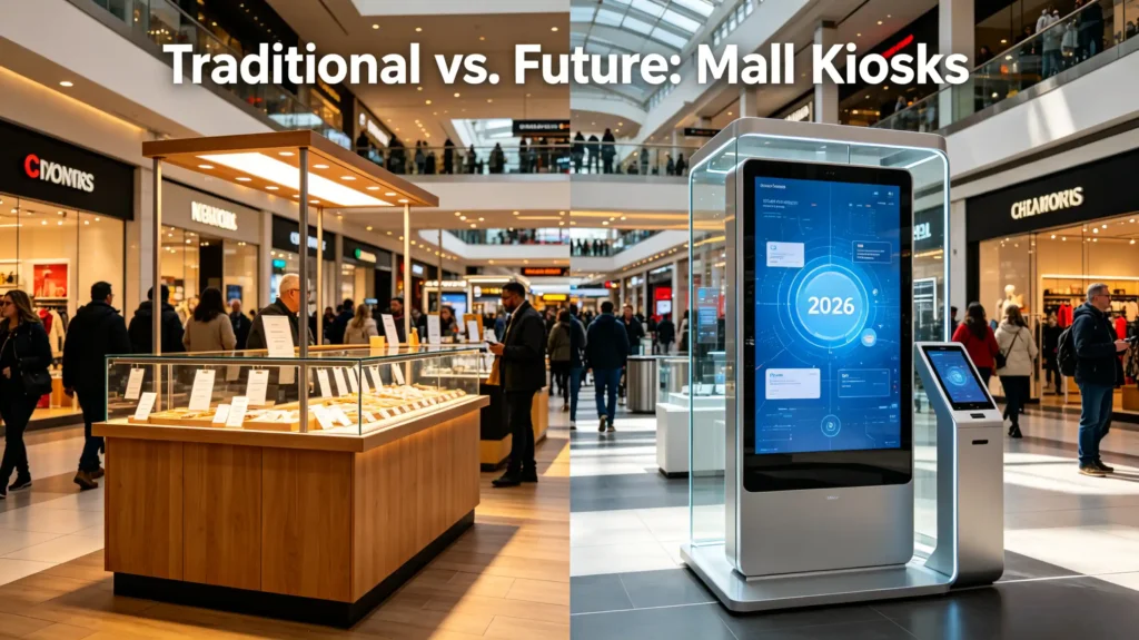 traditional vs future mall kiosks