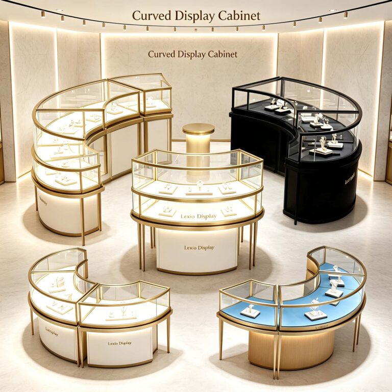 Curved display cabinet