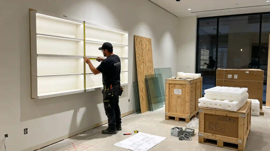 custom cosmetics wall cabinets