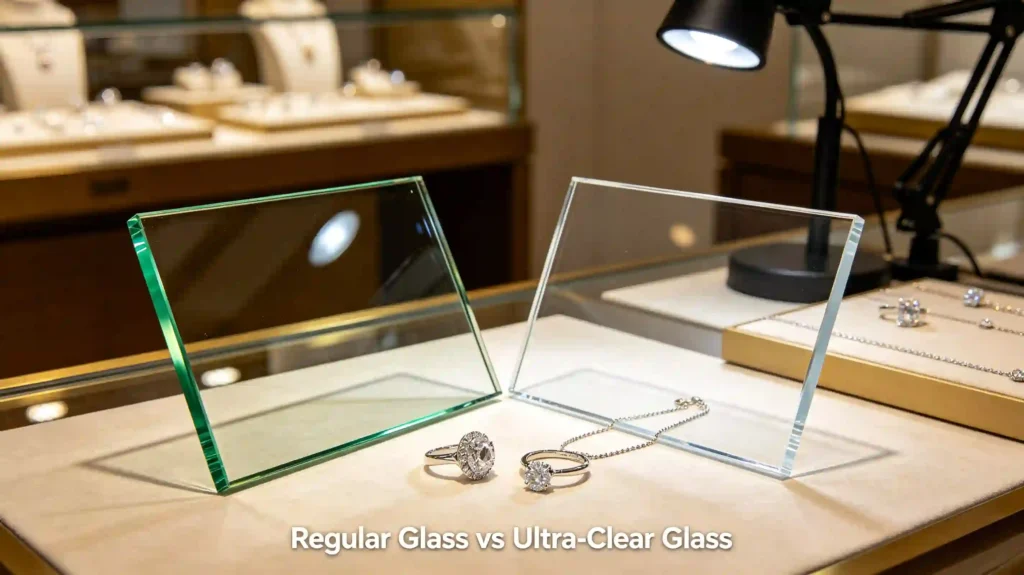 Ordinary glass and ultra-clear glass