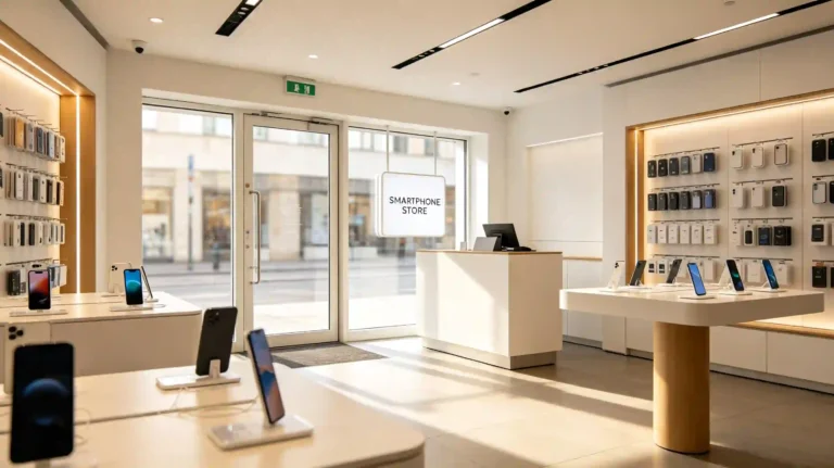 Six Cell phone store display fixtures