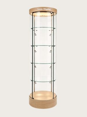 column glass display cabinet for retail stores