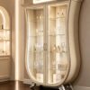 curved glass display cabinet