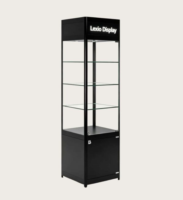 column display cabinets (9) Black glass Column display cabinet
