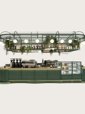 counter for sale (23) Modern Dark Green Coffee Bar Counter