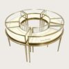 Modular Curved Circular Jewelry Display Showcase Set | Brushed Gold Freestanding Glass Display Counter for Luxury Jewelry Stores USA & Australia