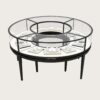 Modern Black Circular Ring Jewelry Display Island Showcase | 360° Freestanding Glass Jewelry Display Counter for Luxury Retail Stores