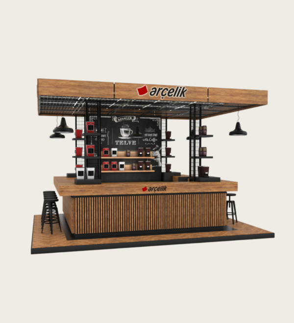 custom coffee kiosk (3) High-end Mall Coffee Kiosk