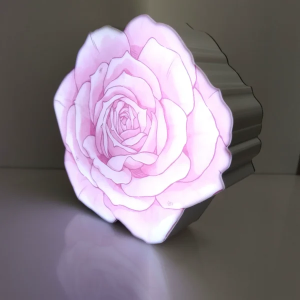 Stainless steel luminous logo - flower shape - customizable