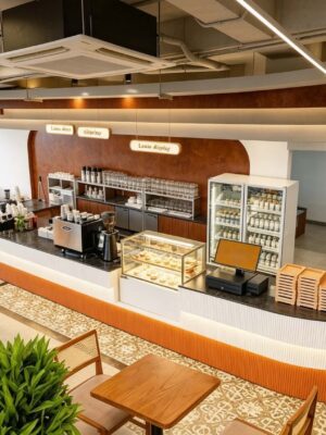 custom shop bar counter-3d design-lexio display (11) Curved Fluted Coffee Shop Service Counter| Custom Cafe Bar for Sale