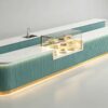 custom shop bar counter-3d design-lexio display (13) mint green fluted u-shaped bakery service counter with integrated glass pastry display case for modern cake shop