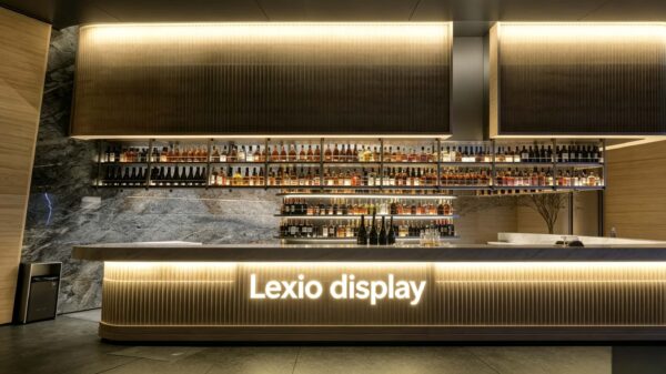 custom shop bar counter-3d design-lexio display (19) modern luxury fluted bar counter with back wall wine rack dark marble top for hotel restaurant lounge