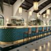Luxury Curved Hotel Bar Counter | Mediterranean Style Restaurant Back Bar Furniture