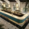 Luxury Curved Hotel Bar Counter | Mediterranean Style Restaurant Back Bar Furniture