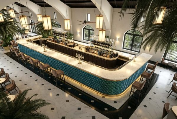 Luxury Curved Hotel Bar Counter | Mediterranean Style Restaurant Back Bar Furniture