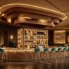 custom shop bar counter-3d design-lexio display (30) natural rattan woven oval bar counter with central arched wine rack and suspended ceiling canopy for resort hotel beach club