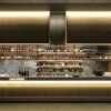 custom shop bar counter-3d design-lexio display (31) modern luxury fluted bar counter with back wall wine rack dark marble top for hotel restaurant lounge
