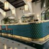 Luxury Curved Hotel Bar Counter | Mediterranean Style Restaurant Back Bar Furniture