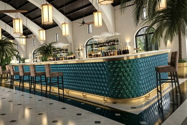 Luxury Curved Hotel Bar Counter | Mediterranean Style Restaurant Back Bar Furniture