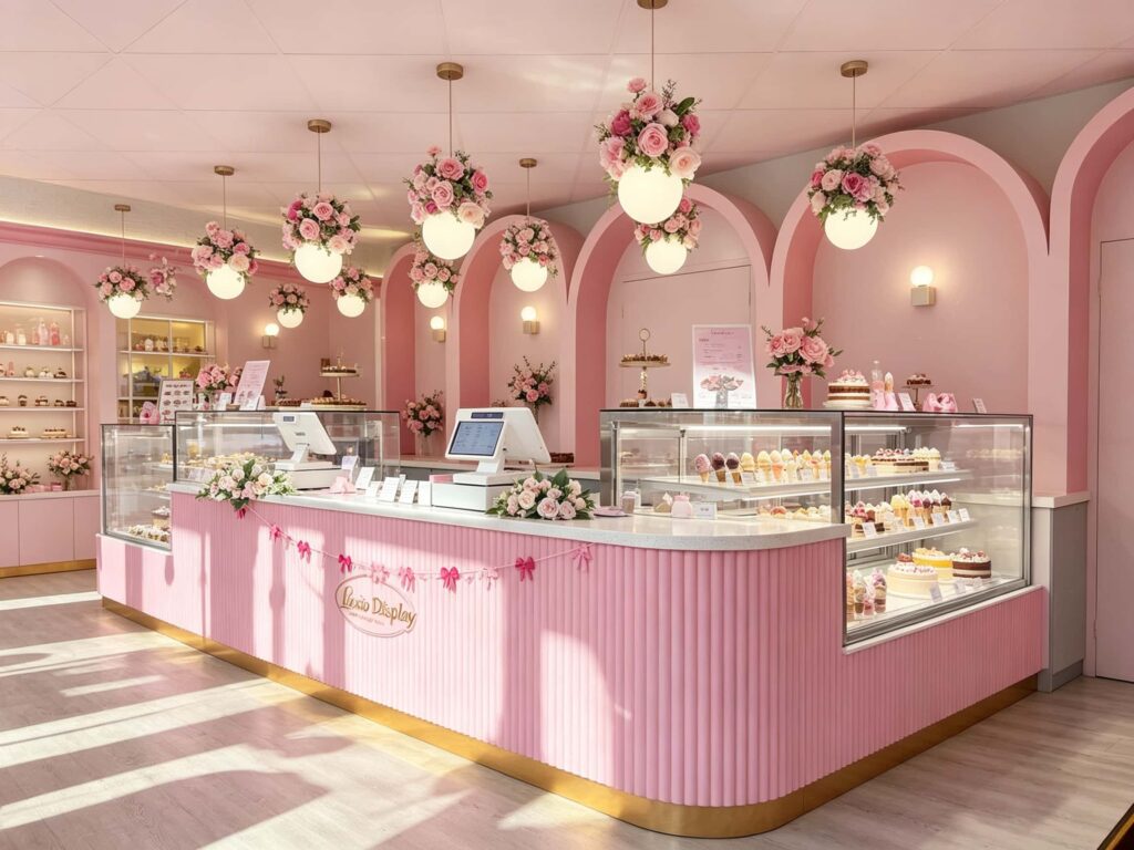 Arches Florals & Velvet: A High-End Pastry Shop Design