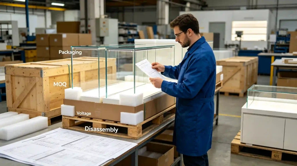 display cabinet packing