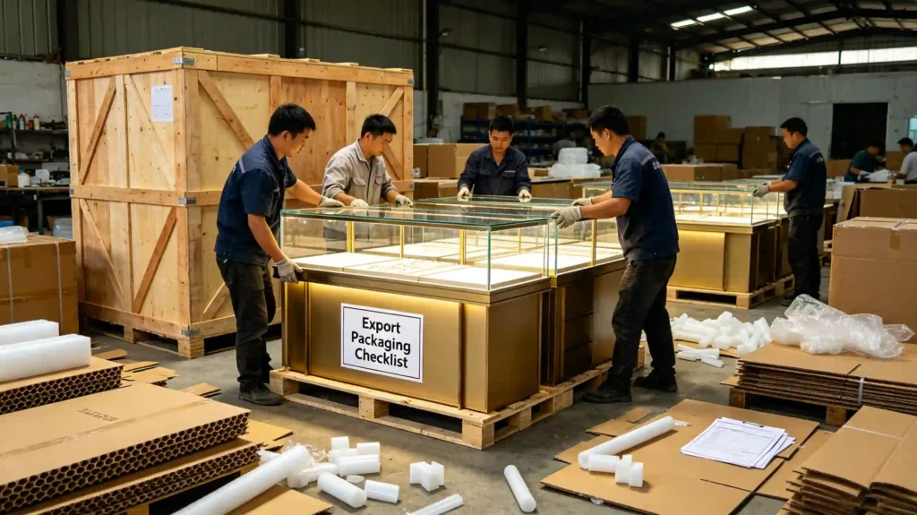 display cases for jewelry store in factory