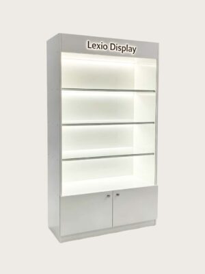 Wholesale Glass Perfume Display Cabinet | Freestanding Showcase With Base Storage For Fragrance & Retail Shop