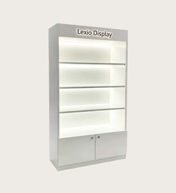 Wholesale Glass Perfume Display Cabinet | Freestanding Showcase With Base Storage For Fragrance & Retail Shop