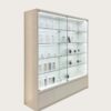 Minimalist White Optical Eyewear Electronic Display Cabinet | Sliding Glass Vitrine Showcase For Optics Store
