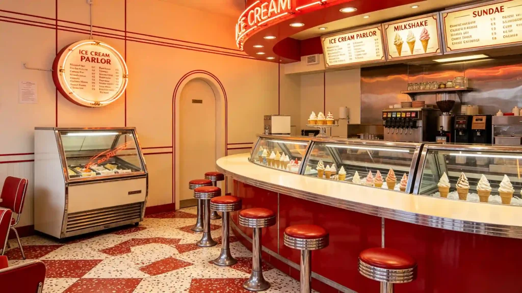 high-end ice cream shop