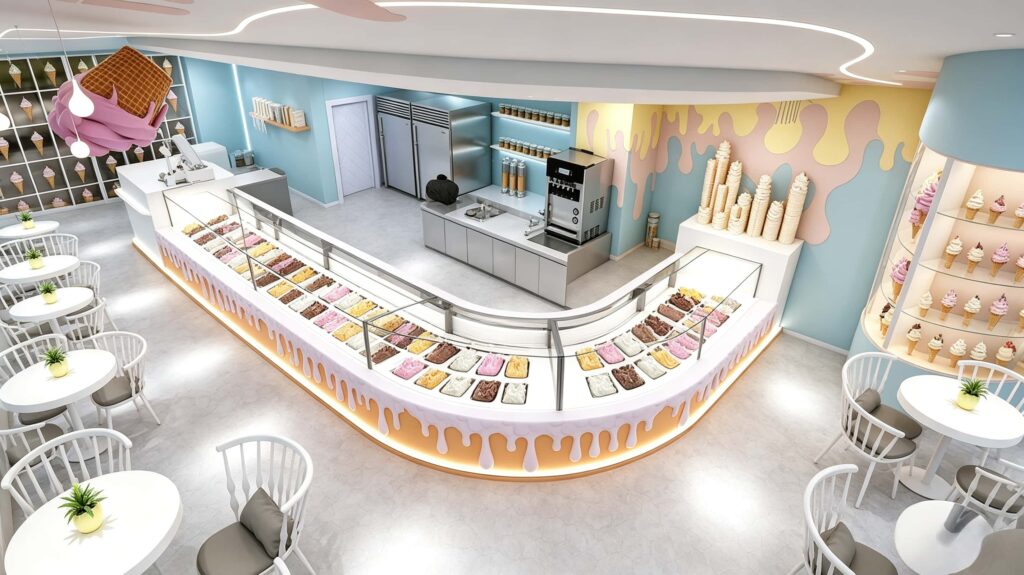 ice cream counter