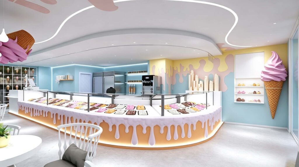 ice cream counter