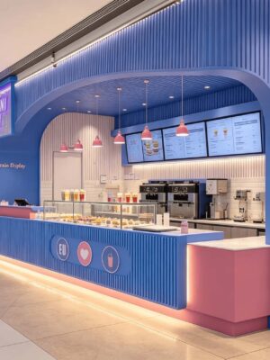 ice cream counter design Beverage & Ice Cream Shop Bar Counter
